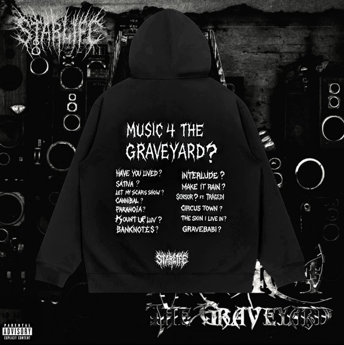 MUSIC 4 THE GRAVEYARD X STARLIFE HOODIE