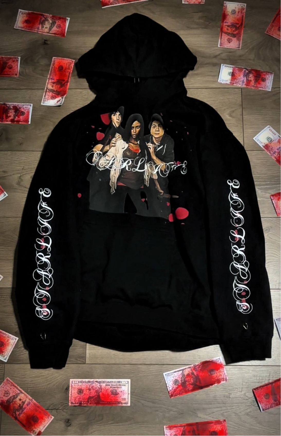 MY BABYSITTERS A VAMPIRE HOODIE + BLOODY BANDS