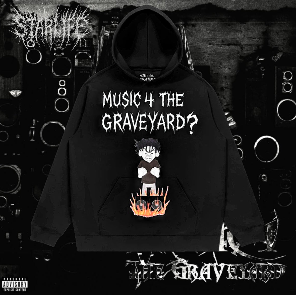 MUSIC 4 THE GRAVEYARD X STARLIFE HOODIE