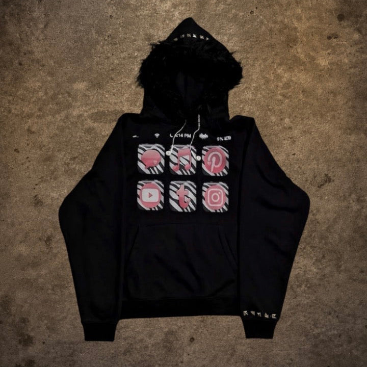 V4 ZEBRA PRINT HOODIE
