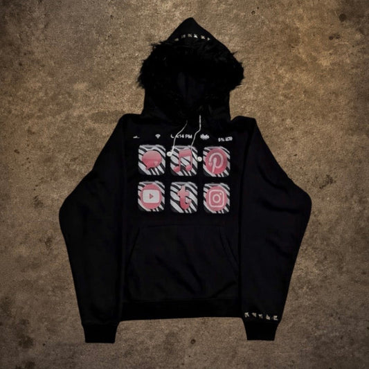 V4 ZEBRA PRINT HOODIE